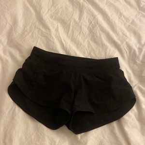 Black Lululemon Speed-up shorts: Size 0, Low rise, 2.5” inseam